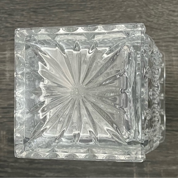 Vintage Bohemian Crystal Liquor Decanter Square Faceted Cut Glass - Picture 7 of 9